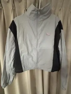 SPRAY PHT クロップドナイロンジャケット グレー/ブラック