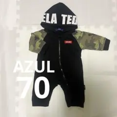 AZUL ベビー服　冬服　男の子　カバーオール　ロンパース　フード付き