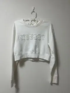 MOUSSY クロップドスウェット ホワイト