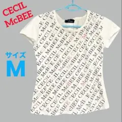 セシルマクビー❤Tシャツ　レディース　半袖シャツ　Mサイズ　ロゴ総柄　即購入可能