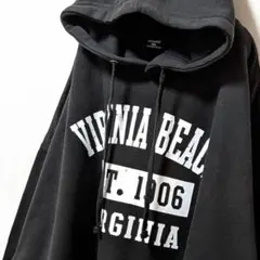 サンセーションズ バージニアビーチ スウェットパーカー ブラック黒4XL古着