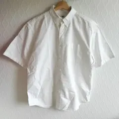 ✨ユニクロ✨UNIQLO 半袖ブラウス【L】トップス 白 半袖シャツ 綿100%