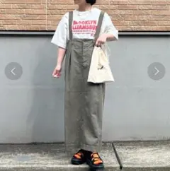 PUAL CE CIN カーキ カーゴ サスペンダー サロペット ロングスカートのサムネイル