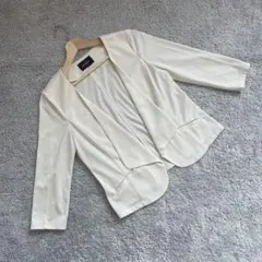 ✨美品✨ JUSGLITTY ノーカラージャケット サイズ2 / オフホワイト