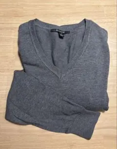 UNIQLO ウォッシャブルコットンVネックセーター グレー Sサイズ