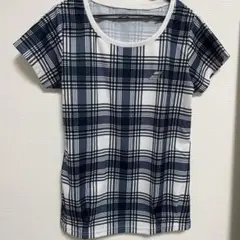 BabolaT バボラ テニスウェア Tシャツ チェック ホワイト 白 紺 L