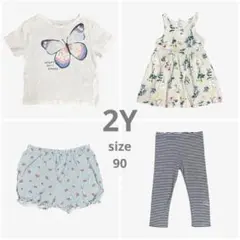 H&M まとめ売り 90 女の子 花柄 ワンピース Tシャツ レギンス ブルマのサムネイル