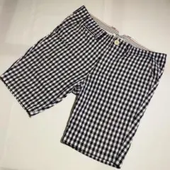 AIGLE　エーグル　チェック柄ショートパンツ　ネイビー×ホワイト　メンズ　Mのサムネイル