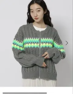ネオンノルディックZIPカーディガン