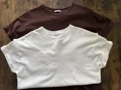 GU ロールアップスリーブチュニックT(半袖) シャツ M