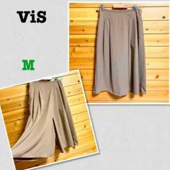 美品✨ViS ガウチョパンツ スカーチョウエスト総ゴム ココアブラウン M