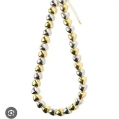 RayBEAMS ネックレス　2トーン ハート ビーズ ネックレス