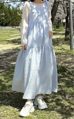 ASKNOWASPINKY アズノゥアズピンキー　キャミワンピ　肩リボン　花柄