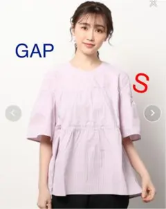 【新品タグ付き】GAP ティアードブラウス　ストライプ Sサイズ