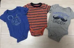 GAP ポロベア ミッキー ロンパース 3枚セット 80 綿100 半袖　男の子