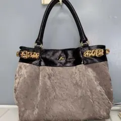 キタムラハンドバッグ 　　　　グレージュ✕ブラック
