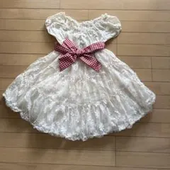 ローズファンファンフラワー刺繍 半袖ミニワンピースのサムネイル