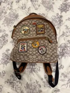 新品タグ有】Coach コーチ ミニーマウス リュック ベージュ コラボ 