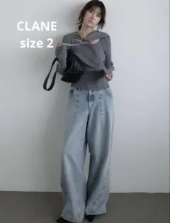 CLANE COCOON BULKY DENIM PANTSアイスブルー2サイズのサムネイル
