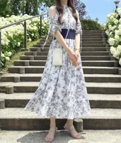 apres jour アプレジュール　2WAYスリーブウエストリブワンピース