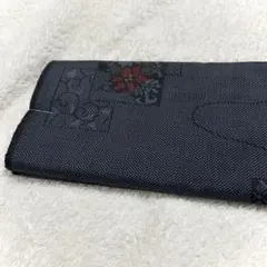 本場大島紬　7マルキ　反物　着尺　正絹　紺　花　新古品　リメイク材料　pt291