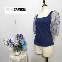 ナラカミーチェ　極上美品　袖透け感有り　Мサイズ　半袖ブラウス