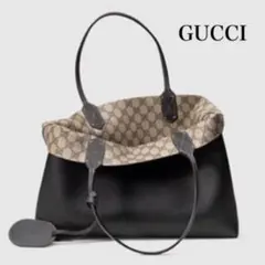 GUCCI グッチ GGスプリーム リバーシブル トートバッグ ブラック