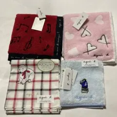 agnes b. アニエスベー　タイプ色々ハンカチ 4枚セット　未使用のサムネイル