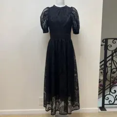 dazzlin 黒 レース パフスリーブ ワンピースのサムネイル