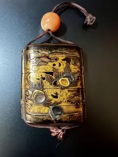 印籠 蒔絵 根付付き 骨董品 - メルカリ