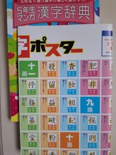 チャレンジ5年生 マンガ漢字辞典と漢字ポスター　進研ゼミ