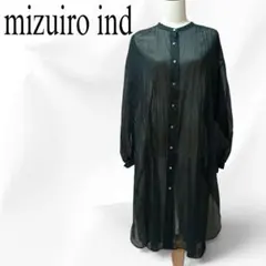 mizuiro ind ミズイロインド シアー ロングシャツ ワンピース 黒