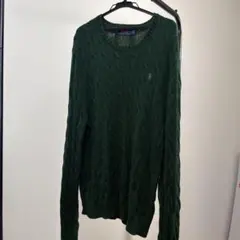 Polo Ralph Lauren ダークグリーン ケーブルニット