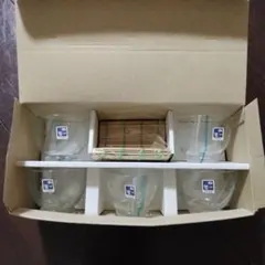 ガラスグラス5個セットと茶托