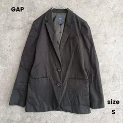GAP　ギャップ　テーラードジャケット　綿混　無地　黒　カジュアル　S