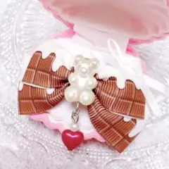 ♡Melty Chocolat Bearリング♡ ホワイト　ハンドメイド