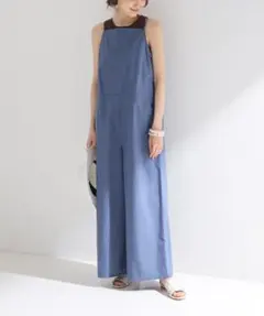 IENA イエナ オーバーオール サロペット ワイドパンツ ブルー 38 Mのサムネイル