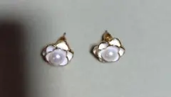 新品 ピアス 花 フェイクパール 上品 エレガント