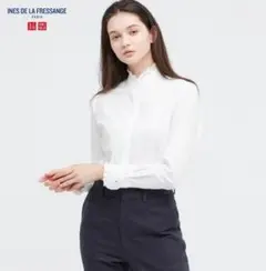 ユニクロ イネス コットンフリルシャツ S 白 完売品 希少