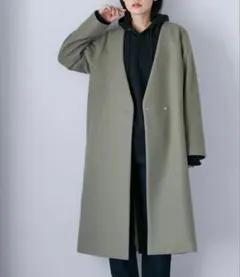 nano・universe Vネックノーカラーコート