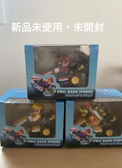 マリオカート　プルバックフィギュア　マリオ　クッパ　ワリオ