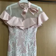 anキャバドレス　ピンク レース フリル ナイトドレス