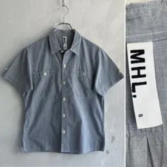 美品 MHL. 半袖 シャンブレーシャツ MARGARET HOWELL