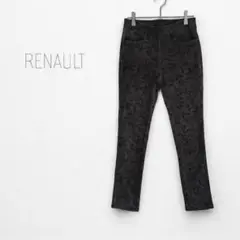 【ルノー RENAULT】ストレッチパンツ コーデゥロイ ウエストゴム　総柄 M