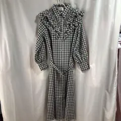 24SS/新品】シーニューヨーク ギンガムチェック ワンピース XXS 黒