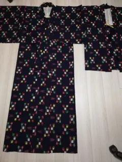 3点セットヴィンテージウール着物と羽織と羽織紐の３点セット