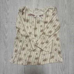 Biquette 花柄ストライプ 長袖カットソー