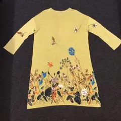 45R 花柄長袖ワンピース 花柄ワンピース 長袖 ウエストリボン[品番：JSFW0014440]｜JS