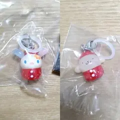 いちごめじるしアクセサリー　2個　ウサハナ　ポムポムプリン　サンリオ　ガチャ