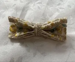 【一点物・手作り】インド刺繍リボン（バレッタ)